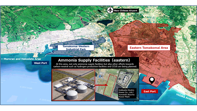 Location Map of the Ammonia Supply Hub in the Tomakomai Area