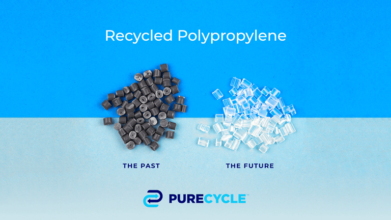 リサイクルポリプロピレン樹脂既存技術（THE PAST）、PureCycle技術（THE FUTURE）